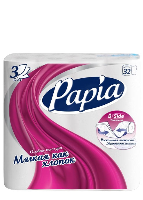 Бумага туалетная Papia 32 рул. в упак