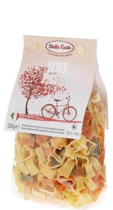 Паста без яиц Dalla Costa “Любовь” со шпинатом и томатами 250 г