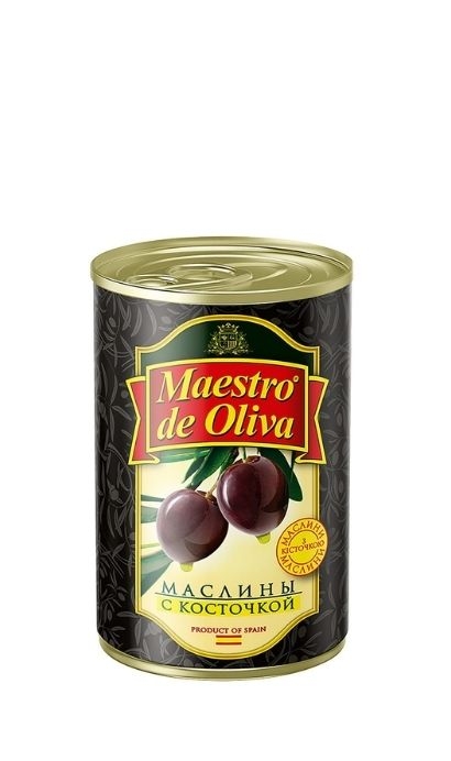 Маслины черные с косточкой