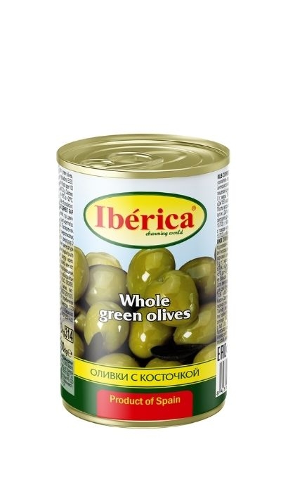 Оливки Iberica зеленые с косточкой 300 г ж/б
