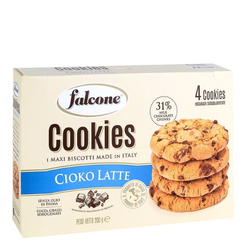 Печенье сахарное Falcone Cookies с молочным шоколадом 200 г