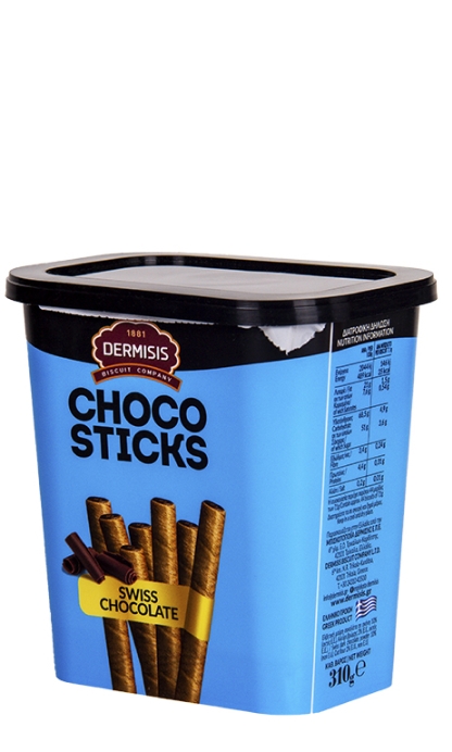 Вафельные трубочки Швейцарский шоколад Dermisis 310г